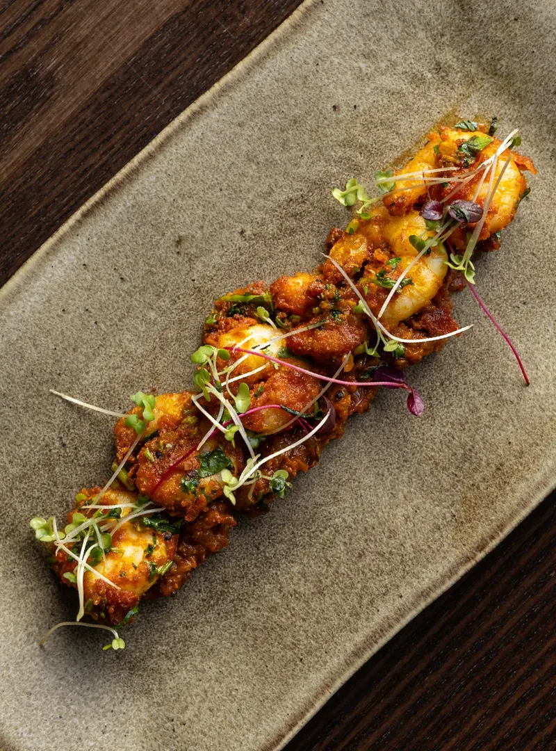 Andhra shrimps at Pure Indian Cooking, Indian restaurant in Fulham