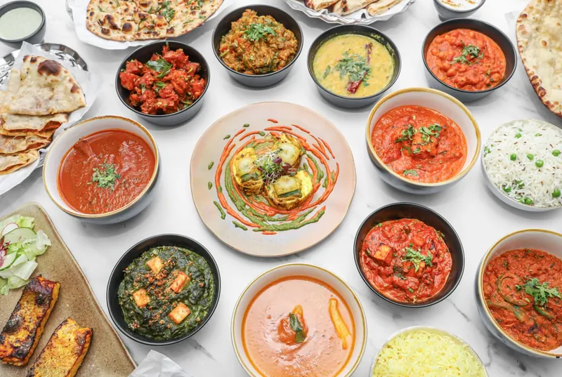A feast for the table at Pure Indian Cooking, Indian restaurant in Fulham