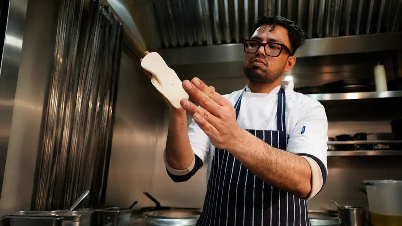 Fresh naan at Pure Indian Cooking, Indian restaurant in Fulham