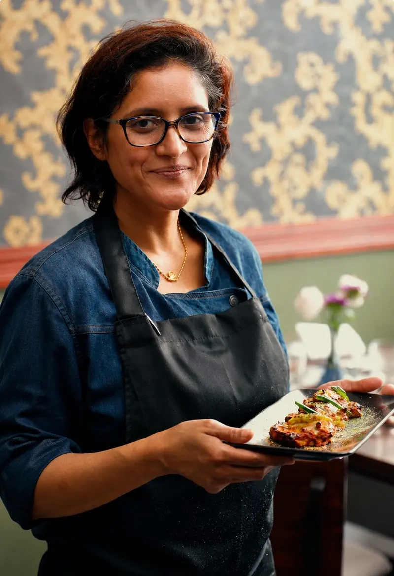 Chef Shilpa Dandekar at Pure Indian Cooking, Indian restaurant in Fulham