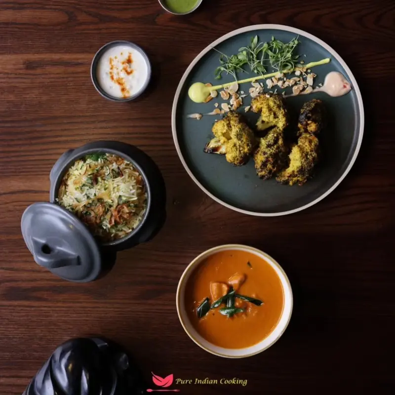 Indian takeaway dishes including tikka, biryani and curry from Pure Indian Cooking